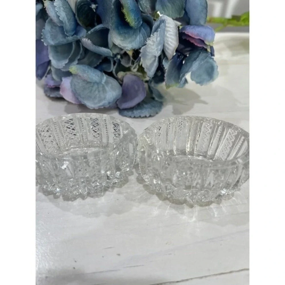 Vintage oval Glass Salt Cellar bundle of‎ 5 Open Salt cellars